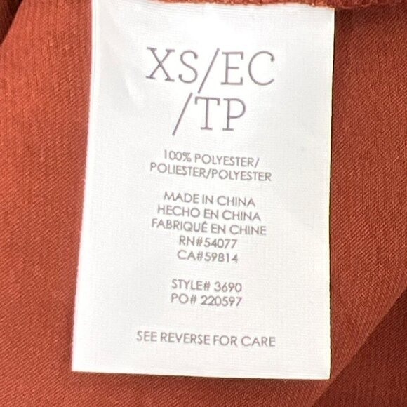 CABI Foxy Off Shoulder Blouse Burnt Orange Sz XS #3690 NWOT - Picture 5 of 5